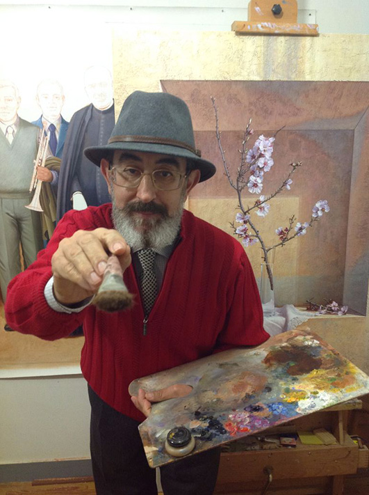 Retrato de Cándido Pérez en su estudio de A Coruña